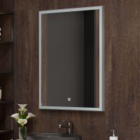 Зеркало Континент Frame Silver 600х800 с подсветкой с сенсорным выключателем арт-ЗЛП891 — фото 8, Зеркала в ванную комнату