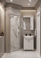 Зеркало со шкафом Aquaton Онда 58 с подсветкой Белое арт-1A009802ON01R — фото 5, Зеркальные шкафы в ванную