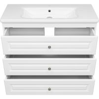 Тумба с раковиной Misty Ларго 100 Белая матовая арт-УТ000023207 — фото 3, Тумбы с раковиной