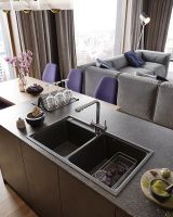 Кухонная мойка Domaci Бьелла DMC-85K арт-GWS-85K-308 черная — фото 4, Кухонные мойки