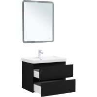 Тумба под раковину Aquanet Вега 2.0 70 подвесная Черная матовая арт-337954 — фото 8, Тумбы под раковину