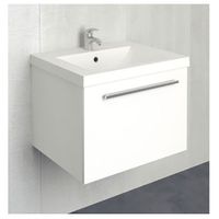 Тумба под раковину 1MarKa Соната 58П 1 ящик Белая глянцевая арт-У51037 — фото 1, Тумбы под раковину