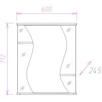 Зеркальный шкаф Onika Лилия 60.01 с подсветкой Белый арт-206012 — фото 2, Зеркальные шкафы в ванную