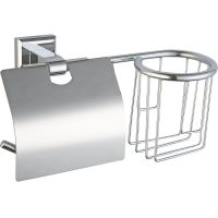 Держатель туалетной бумаги и освежителя воздуха Viko с крышкой Хром арт-V-114 — фото 1, Держатели туалетной бумаги