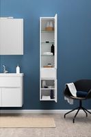 Шкаф пенал Aquanet Латина 35 R подвесной Белый арт-179606 — фото 4, Пеналы для ванной комнаты