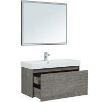 Тумба под раковину Aquanet Nova Lite 100 подвесная Дуб рошелье арт-242579 — фото 6, Тумбы под раковину