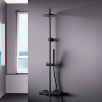 Душевая система Damixa Scandinavian Pure с термостатом Черная матовая арт-936800300 — фото 3, Душевые стойки