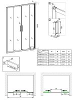 Душевая дверь Veconi Vianno VN-45 160 профиль Хром стекло прозрачное арт-VN45-160-01-19C1 — фото 3, Раздвижные душевые двери