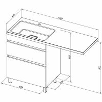 Тумба под раковину Aquanet Вега 130 Белый глянец арт-329125 — фото 8, Тумбы под раковину