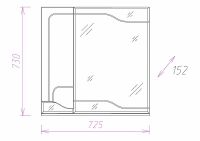 Зеркало со шкафом Onika Веронэлла 75.00 L Белое арт-207521 — фото 3, Зеркальные шкафы в ванную