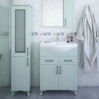 Шкаф пенал Sanflor Глория 32 L Серый арт-С000005724 — фото 2, Пеналы для ванной комнаты