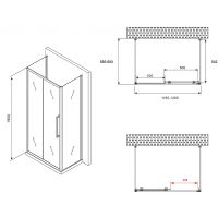 Товар: Душевой уголок Abber Schwarzer Diamant 120x60 профиль Хром стекло матовое арт-AG30120MH-S60M-S60M - фото 5 Душевой уголок Abber Schwarzer Diamant 120x60 профиль Хром стекло матовое арт-AG30120MH-S60M-S60M — фото 5, Прямоугольные душевые уголки