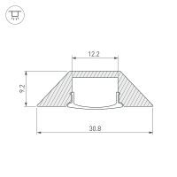 Профиль алюминиевый Arlight накладной для контурной подсветки Серебристый арт-014900 — фото 3, Профили для светодиодных лент