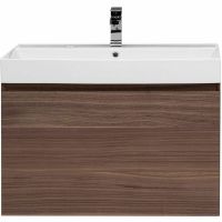 Тумба под раковину Aquanet Нью-Йорк 85 подвесная Орех арт-203947 — фото 1, Тумбы под раковину