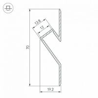 Профиль алюминиевый Arlight встраиваемый для контурной подсветки Серебристый арт-023902 — фото 2, Профили для светодиодных лент