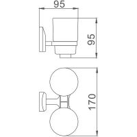 Стакан для зубных щеток Haiba двойной Хром арт-HB1608 — фото 2, Стаканы для зубных щеток