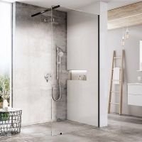 Душевая перегородка Ravak Walk-In Wall 150 профиль Черный стекло Transparent арт-GW9WP0300Z1 — фото 3, Душевые перегородки