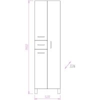 Шкаф пенал Onika Модерн 52.10 Белый арт-405208 — фото 2, Пеналы для ванной комнаты