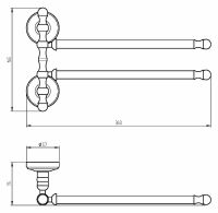 Полотенцедержатель Migliore Mirella поворотный Медь арт-17375 — фото 2, Полотенцедержатели