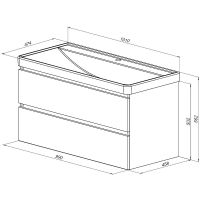 Тумба под раковину Aquanet Вега 100 подвесная Белый глянец арт-316655 — фото 10, Тумбы под раковину