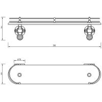Стеклянная полка Migliore Cristalia Бронза с кристаллами Swarovski арт-16775 — фото 3, Полки для ванной и душа