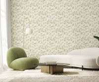 Обои Zambaiti Parati Savana Винил на флизелине (0,53*10,05) Бежевый/Зеленый, Листья арт-77500 — фото 3, Обои для стен