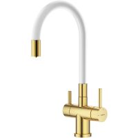 Товар: Смеситель для кухни Splenka Золото матовое Белый арт-S70.64.03 - фото 1 Смеситель для кухни Splenka Золото матовое Белый арт-S70.64.03 — фото 1, Смесители для кухни