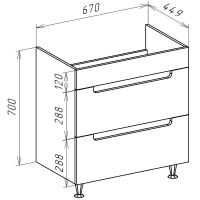 Тумба под раковину Bellezza Грейс 70 Белая арт-4630811110016 — фото 2, Тумбы под раковину