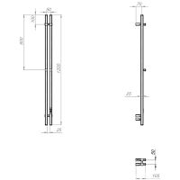 Электрический полотенцесушитель Тругор Пэк сп Вектор кв 2 120x10 Черный арт-ПэкспВекторкв212010чернВГП — фото 2, Электрические полотенцесушители