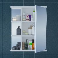 Зеркальный шкаф СанТа Волна 60 R Белый арт-101014 — фото 1, Зеркальные шкафы в ванную