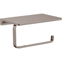 Держатель туалетной бумаги Rav Slezak Nil с полкой Серый металлик глянцевый арт-NLA0403MGL — фото 1, Держатели туалетной бумаги