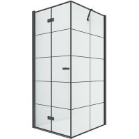 Душевой уголок New Trendy New Soleo Black 90х90 L профиль Черный стекло прозрачное арт-D-0289A/D-0120B — фото 1, Квадратные душевые уголки