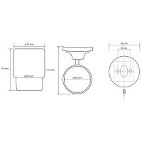 Стакан для зубных щеток Bemeta Retro chrom Хром арт-144310012 — фото 2, Стаканы для зубных щеток