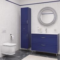 Шкаф пенал Iddis Oxford 36 Синий арт-OXF36N0i97 — фото 6, Пеналы для ванной комнаты