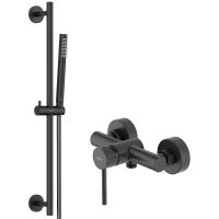 Смеситель для душа Aquatek Европа Черный матовый арт-AQ1332MB — фото 1, Душевые гарнитуры на штанге