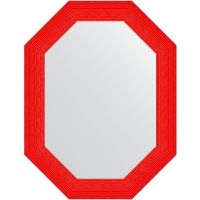 Зеркало Evoform Polygon 86х66 в багетной раме - Красная волна 89 мм арт-BY 7299 — фото 1, Зеркала в ванную комнату