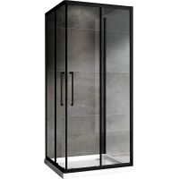 Душевой уголок Abber Schwarzer Diamant 80x80 б профиль Черный стекло прозрачное арт-AG02080BH-S80B — фото 1, Квадратные душевые уголки