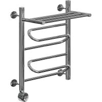 Электрический полотенцесушитель Ника Curve ЛZ ВП 60/60 с полкой Хром арт-ЛЗ ВП 60/60 лев — фото 1, Электрические полотенцесушители