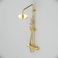 Душевая система AM.PM X-Joy с термостатом Золото арт-F0785A499 — фото 4, Душевые стойки