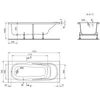 Акриловая ванна Santek Касабланка М 170х70 без гидромассажа арт-1WH501531 — фото 4, Акриловые ванны