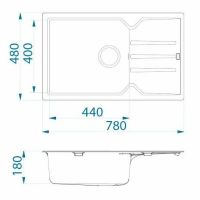 Кухонная мойка Alveus Granital Record 40 G11 Arctic 780x480x180 Белая арт-1144964 — фото 4, Кухонные мойки