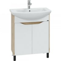 Тумба под раковину СанТа Сатурн 70 Белая Дуб австрийский арт-700369 — фото 1, Тумбы под раковину