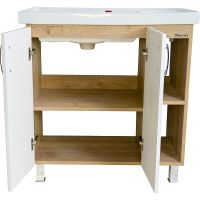 Тумба под раковину Bellezza Рона 80 R Натуральный дуб Белая арт-4634113030508 — фото 2, Тумбы под раковину