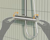 Душевая система Vitra Aquaheat Bliss с термостатом Хром арт-A47201EXP — фото 2, Душевые стойки