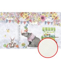 Фреска детская Ortograf Для малышей 6764 Фактура флок FLK Флизелин (4,5*2,7) Серый/Разноцветный, Животные/Цветы арт-6764 (флок FLK) — фото 1, Фрески