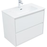 Тумба под раковину Aquanet Милан 80 подвесная Белый глянец арт-336369 — фото 2, Тумбы под раковину