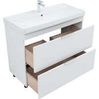 Тумба под раковину Aquanet Ирис new 100 Белый глянец арт-339257 — фото 8, Тумбы под раковину