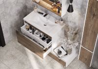 Тумба под раковину Aquaton Капри 80 подвесная Таксония темная арт-1A230201KPDB0 — фото 9, Тумбы под раковину