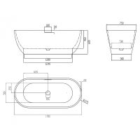 Ванна из искусственного камня Abber Frankfurt 170x75 Темно-зеленая матовая без гидромассажа арт-AM9941MBG — фото 5, Ванны из искусственного камня
