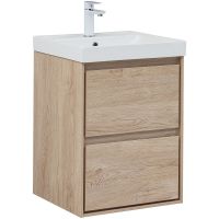 Тумба под раковину Aquanet Милан 50 подвесная Дуб светлый арт-336381 — фото 1, Тумбы под раковину